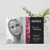 野生アニマルプリントヒョウ卒業発表 招待状 (スタンド正面)