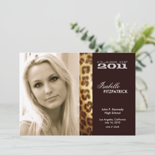 野生アニマルプリントヒョウ卒業発表 招待状 (スタンド正面)