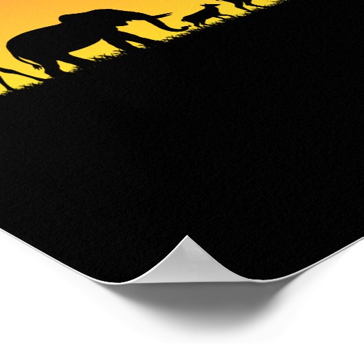 野生アフリカの動物サファリサンセット ポスター (角)