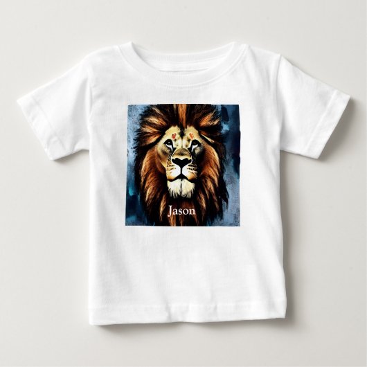 野生アートアフリカライオン ベビーTシャツ (正面)