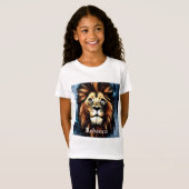 野生アートアフリカライオン Tシャツ (正面フル)