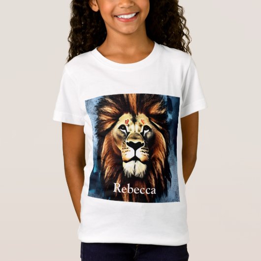 野生アートアフリカライオン Tシャツ (正面)