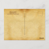 野生イノシシ豚アンティーク動物スケッチ羊皮紙 ポストカード (裏面)