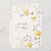 野生エレガントのフローラ結婚蝶 招待状 (正面/裏面)