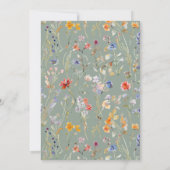 野生エレガントの花サガグリーン結婚式招待状 招待状 (裏面)