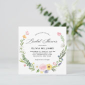 野生エレガントの花フローラリースブライダルシャワー 招待状 (スタンド正面)