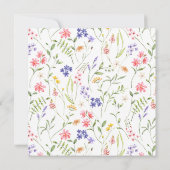 野生エレガントの花フローラリースブライダルシャワー 招待状 (裏面)