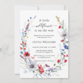 野生エレガントの花牧草地の赤ちゃんシャワー 招待状 (正面)