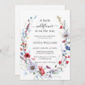 野生エレガントの花牧草地の赤ちゃんシャワー 招待状 (正面/裏面)