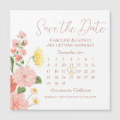 野生エレガントの花結婚のカレンダー日付を保存 (正面)