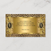 野生エレガントヒョウ金ゴールドブラックジュエル 名刺 (裏面)