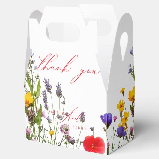 野生エレガントフローラ開花庭園の結婚式 フェイバーボックス (オープン)