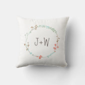 野生エレガント植物学リースミセス結婚ズ クッション (裏面)