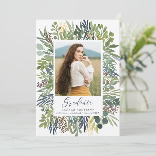 野生エレガント牧草地写真卒業パーティー 招待状 (スタンド正面)