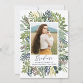 野生エレガント牧草地写真卒業 案内状 (正面)