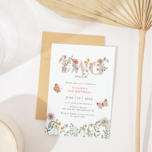 野生エレガント野花2歳の誕生日 招待状