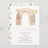 野生エレガント野花2歳の誕生日 招待状 (正面/裏面)