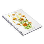 野生オレンジタイガーリリー花ボタニカルデザイン ノートブック (右側)