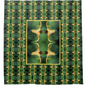 野生カナダユリと昆虫抽象芸術 シャワーカーテン (正面)