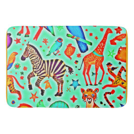 野生カラフルの疑問に思動物の国 バスマット