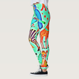 野生カラフルの疑問に思動物の国 レギンス