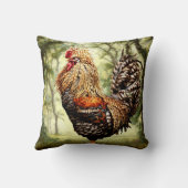 野生カラフルの羽のオンドリ クッション (裏面)