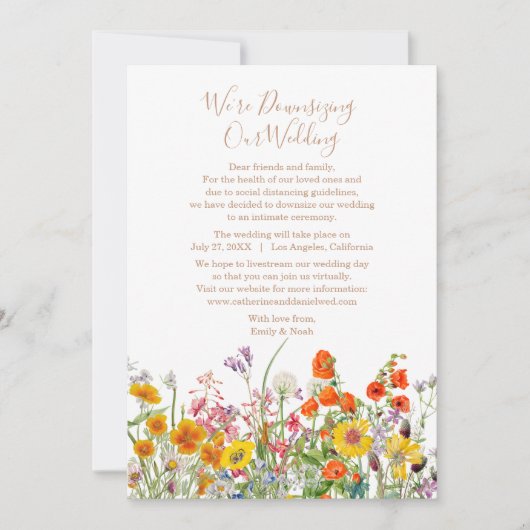 野生カラフルの花のサイズを縮小してい結婚る シーズンカード (正面)