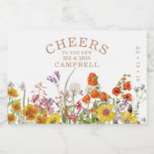 野生カラフルの花の国の結婚式応援 スパークリングワインラベル (シングルラベル)