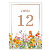 野生カラフルの花の国の結婚式 テーブルナンバー (裏面)