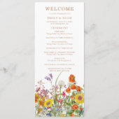 野生カラフルの花の国の結婚式 プログラム (正面)