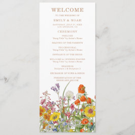 野生カラフルの花の国の結婚式 プログラム