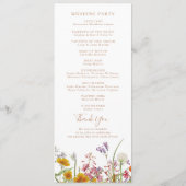 野生カラフルの花の国の結婚式 プログラム (裏面)