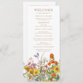 野生カラフルの花の国の結婚式 プログラム (正面/裏面)