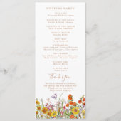 野生カラフルの花の国の結婚式 プログラム (裏面)