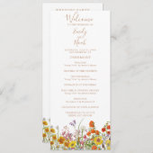 野生カラフルの花の国の結婚式 プログラム (正面/裏面)