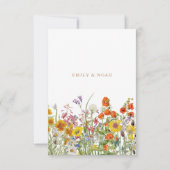 野生カラフルの花の国の結婚式 出欠カード (裏面)