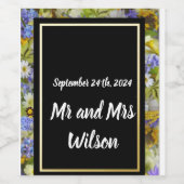 野生カラフルの花結婚のワインラベル ワインラベル (シングルラベル)