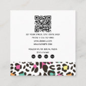 野生カラフル動物と熱帯離れのQRコード スクエア名刺 (裏面)