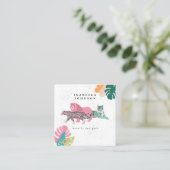 野生カラフル動物と熱帯離れのQRコード スクエア名刺 (スタンド正面)