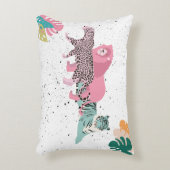 野生カラフル動物と熱帯離れ アクセントクッション (正面(垂直))