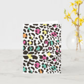 野生カラフル動物と熱帯離れ カード (黄色い花)