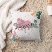 野生カラフル動物と熱帯離れ クッション (ブランケット)