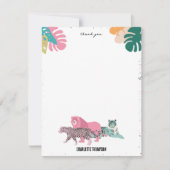 野生カラフル動物と熱帯離れ サンキューカード (正面)