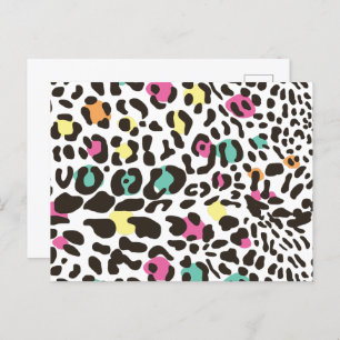 野生カラフル動物と熱帯離れ シーズンポストカード