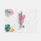 野生カラフル動物と熱帯離れ フリースブランケット (正面(横))