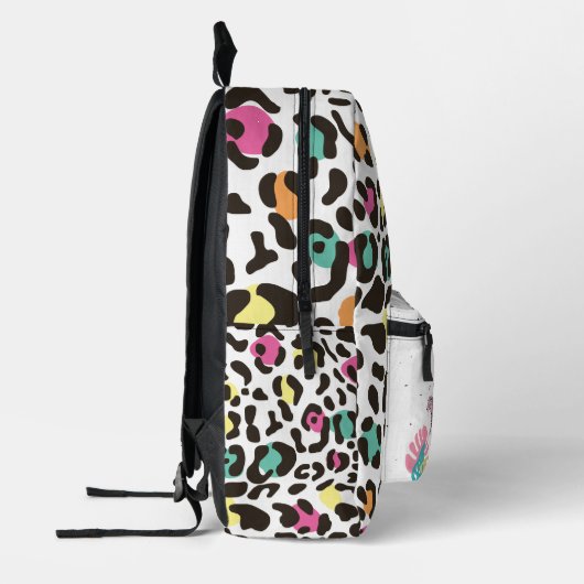 野生カラフル動物と熱帯離れ プリントバックパック (左)