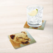 野生カラフル動物 – ライオン、カスタム型コースター スクエアペーパーコースター (インサイチュ)