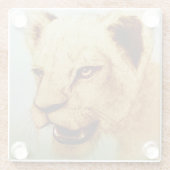 野生カラフル動物 – ライオン、グラスコ素晴らしースター ガラスコースター (裏面)