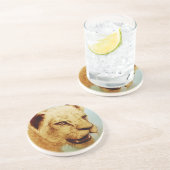 野生カラフル動物 – ライオン， SandStone Coaster コースター (側面)