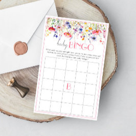 野生カラフル花赤ちゃんシャワービンゴゲームカード